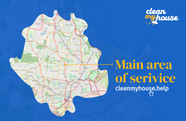 Map showing the main area of service